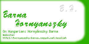 barna hornyanszky business card