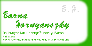 barna hornyanszky business card